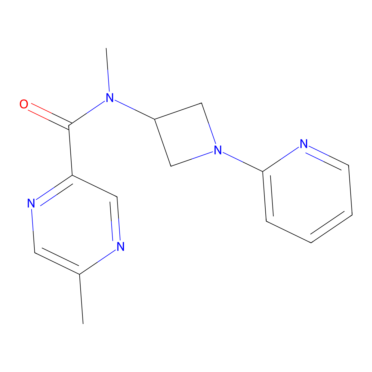 N,5-dimethyl-N-[1-(pyridin-2-yl)azetidin-3-yl]pyrazine-2-carboxamide molecular structure, CAS 2415621-14-4