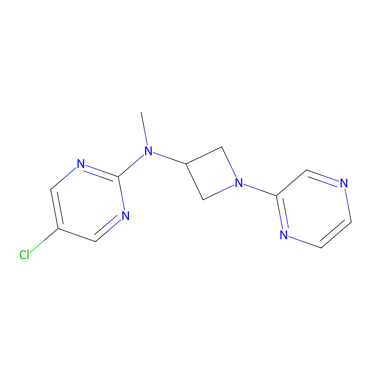 5-chloro-N-methyl-N-[1-(pyrazin-2-yl)azetidin-3-yl]pyrimidin-2-amine molecular structure, CAS 2415621-15-5