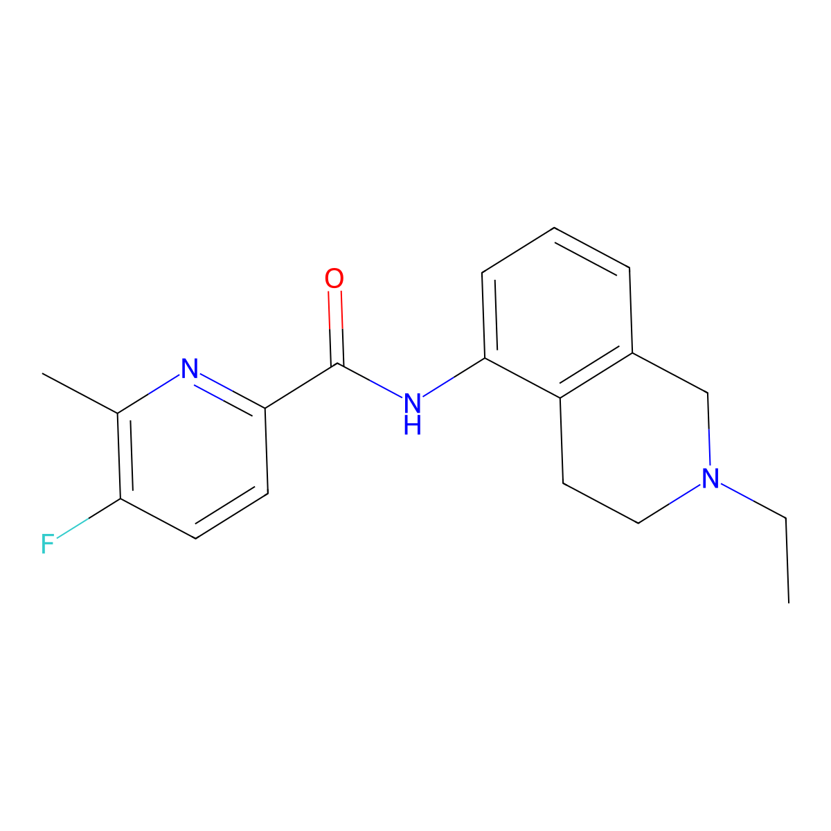 N-(2-ethyl-1,2,3,4-tetrahydroisoquinolin-5-yl)-5-fluoro-6-methylpyridine-2-carboxamide molecular structure, CAS 2415621-17-7