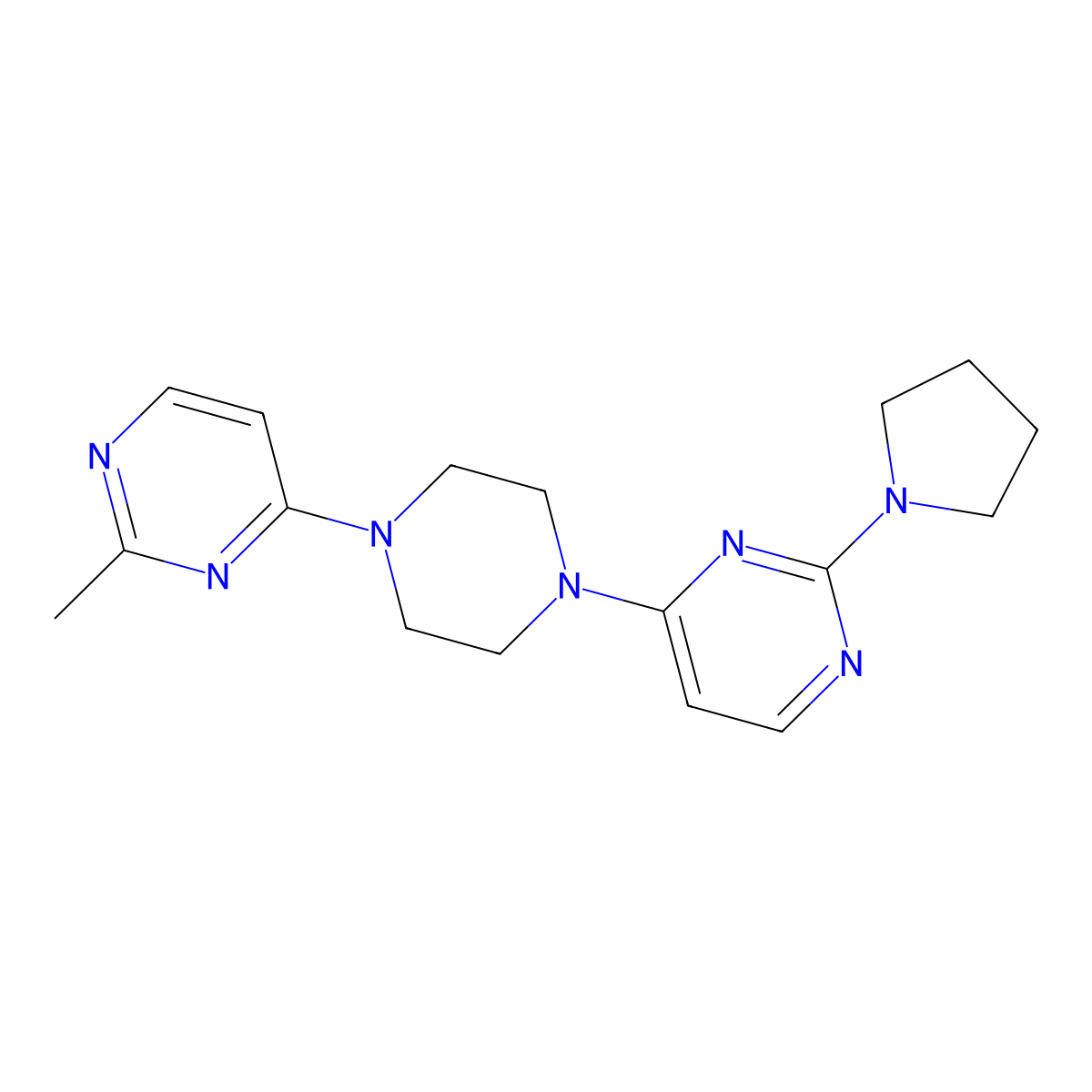 4-[4-(2-Methylpyrimidin-4-yl)piperazin-1-yl]-2-(pyrrolidin-1-yl)pyrimidine molecular structure, CAS 2415621-31-5