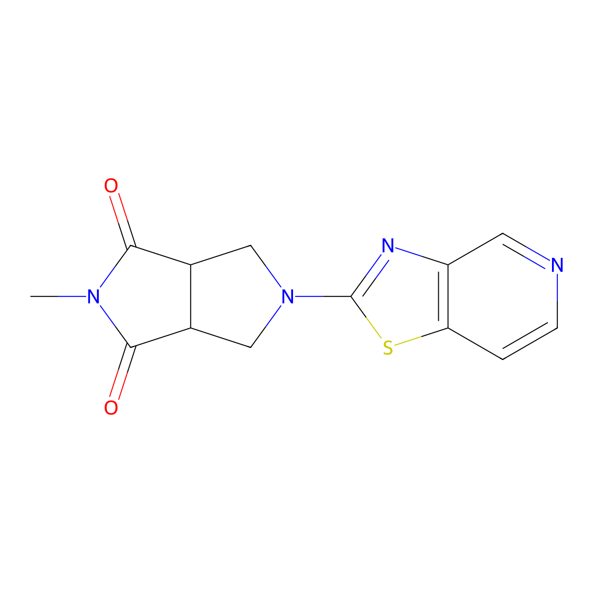 2-Methyl-5-{[1,3]thiazolo[4,5-c]pyridin-2-yl}-octahydropyrrolo[3,4-c]pyrrole-1,3-dione molecular structure, CAS 2415621-36-0