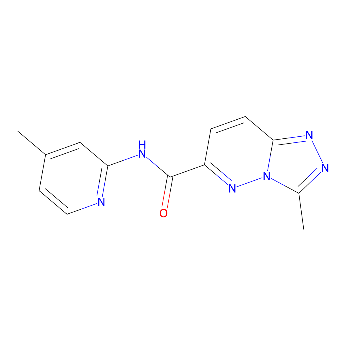 3-Methyl-N-(4-methylpyridin-2-yl)-[1,2,4]triazolo[4,3-b]pyridazine-6-carboxamide molecular structure, CAS 2415621-40-6