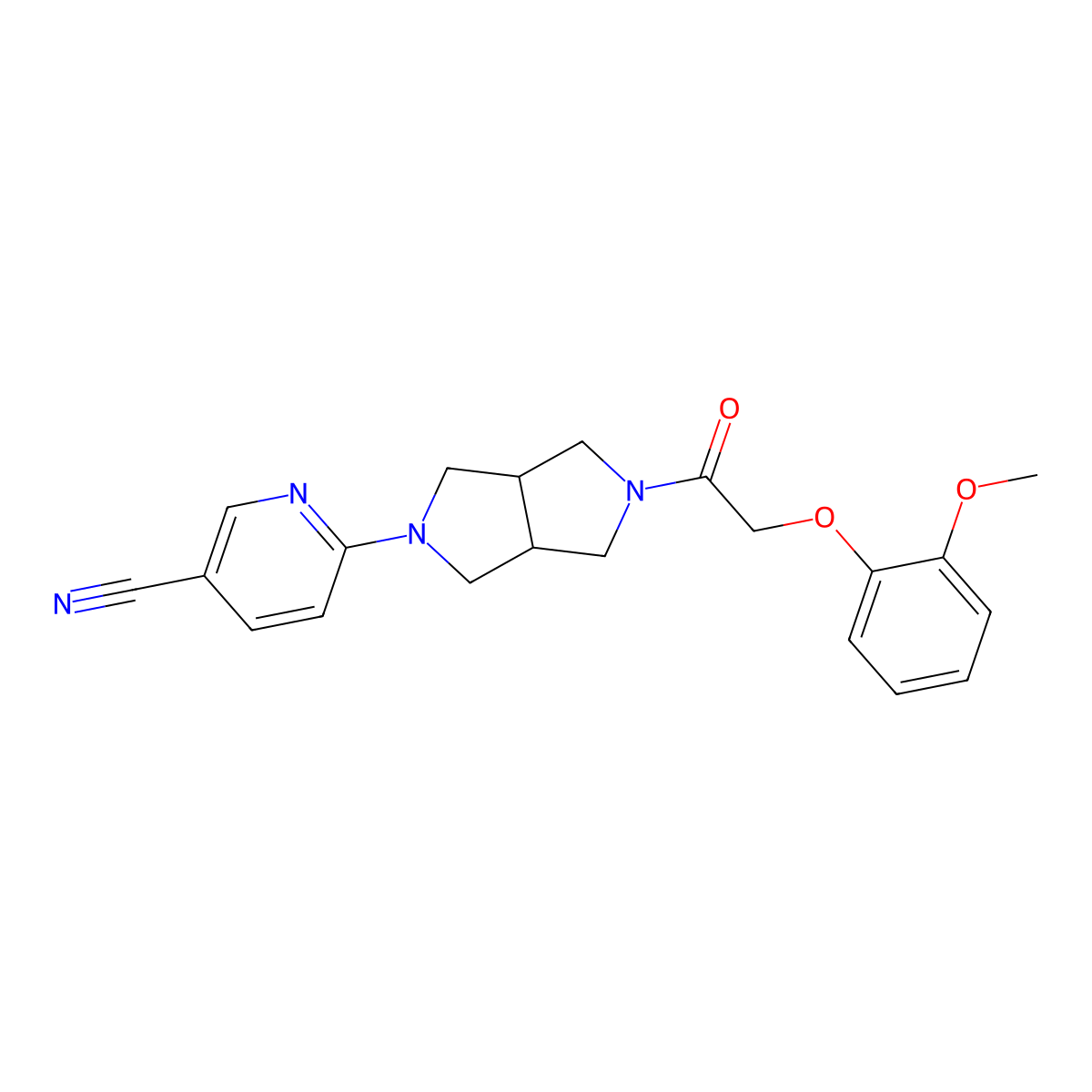 6-{5-[2-(2-Methoxyphenoxy)acetyl]-octahydropyrrolo[3,4-c]pyrrol-2-yl}pyridine-3-carbonitrile molecular structure, CAS 2415621-47-3