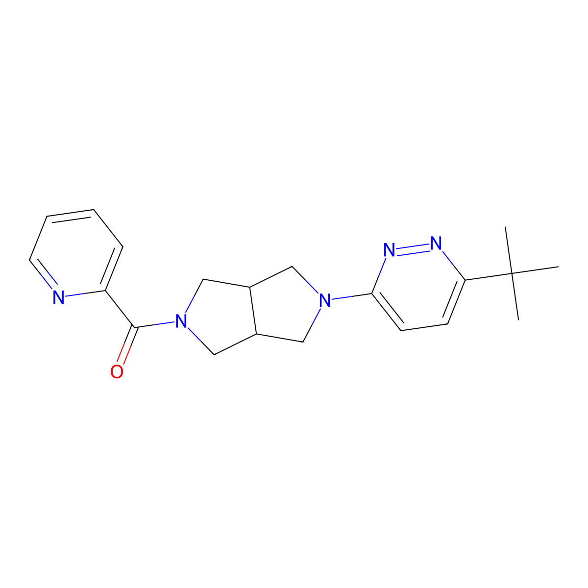 3-Tert-butyl-6-[5-(pyridine-2-carbonyl)-octahydropyrrolo[3,4-c]pyrrol-2-yl]pyridazine molecular structure, CAS 2415621-48-4