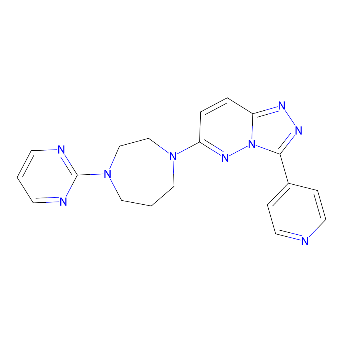 1-[3-(Pyridin-4-yl)-[1,2,4]triazolo[4,3-b]pyridazin-6-yl]-4-(pyrimidin-2-yl)-1,4-diazepane molecular structure, CAS 2415621-51-9