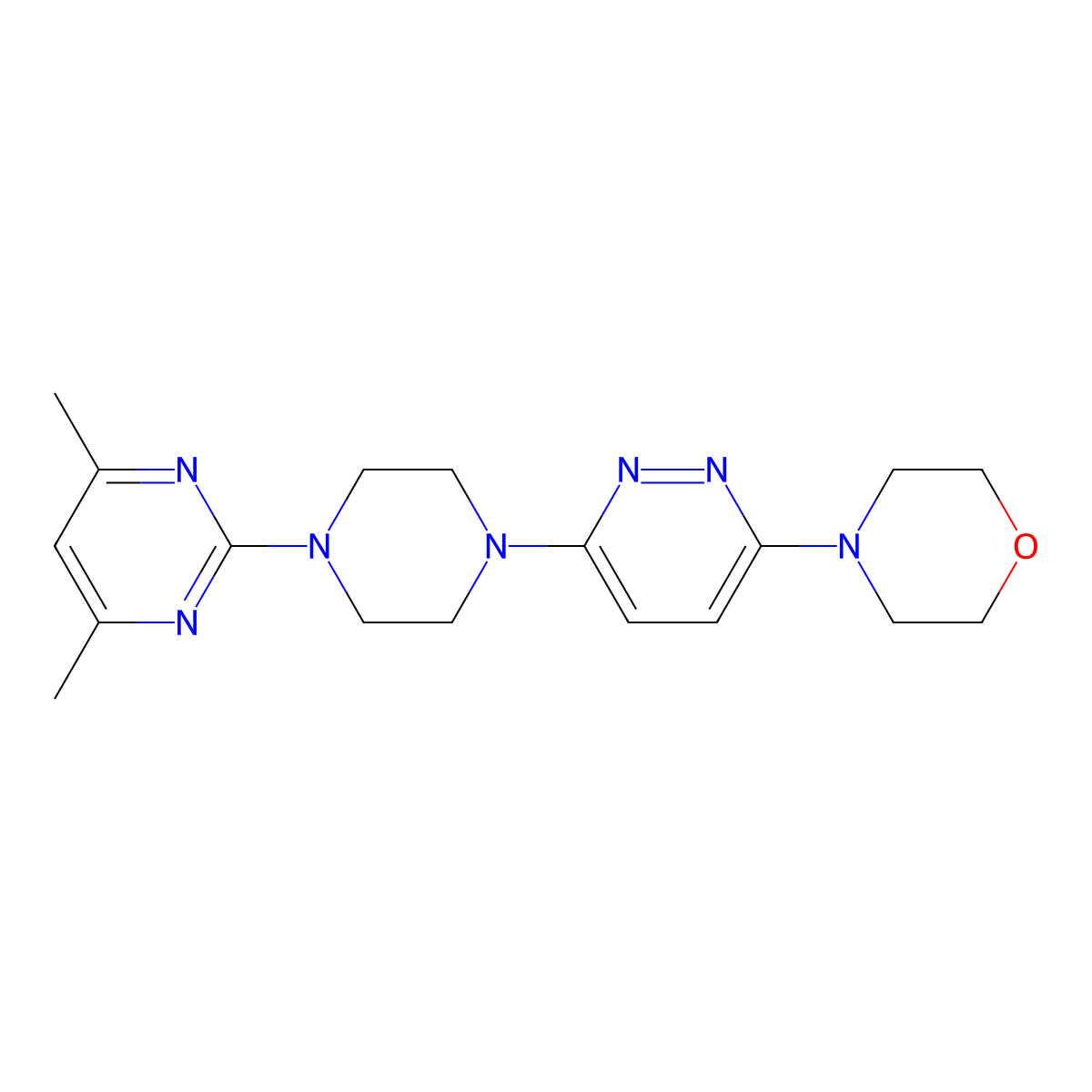 4-{6-[4-(4,6-Dimethylpyrimidin-2-yl)piperazin-1-yl]pyridazin-3-yl}morpholine molecular structure, CAS 2415621-53-1