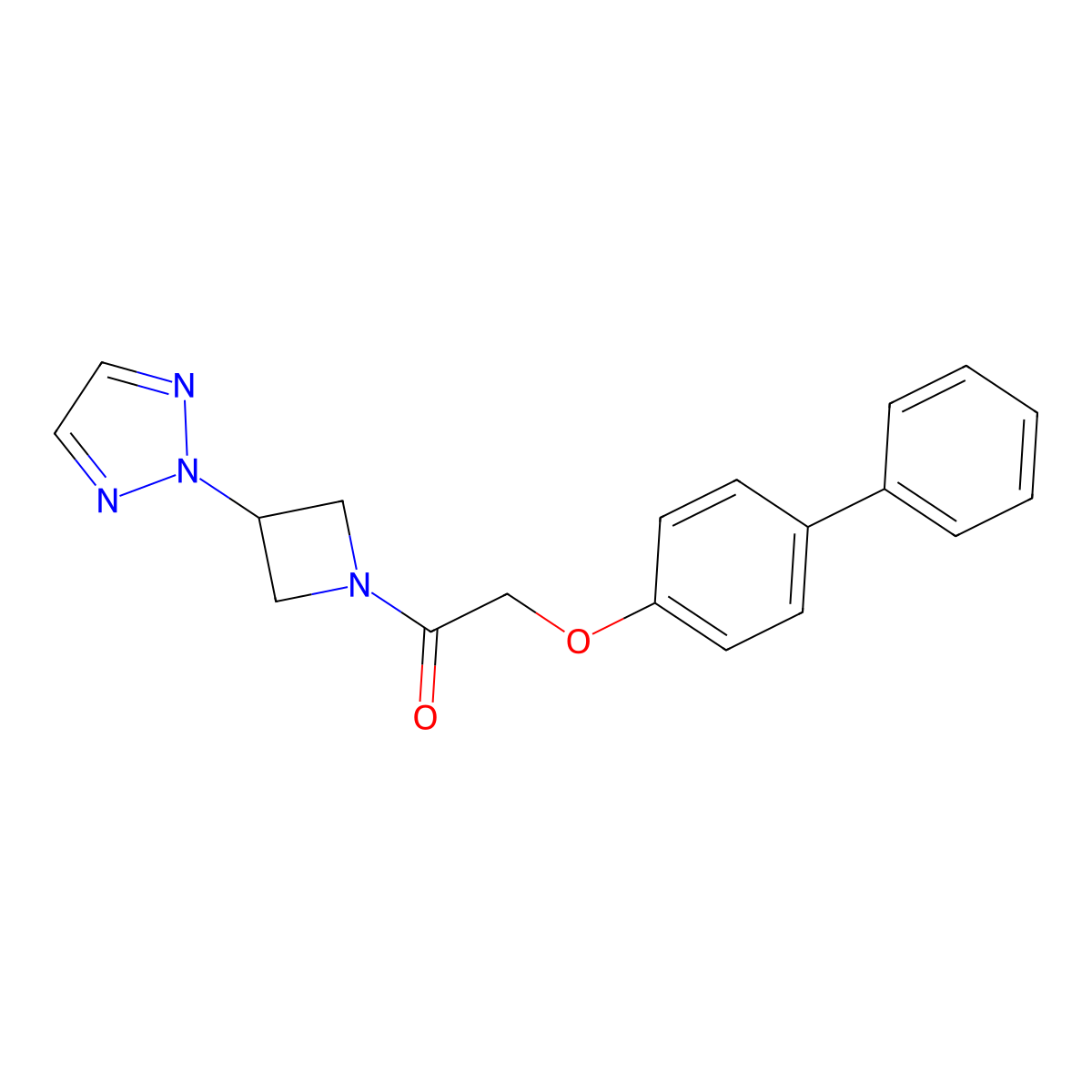 2-{[1,1'-biphenyl]-4-yloxy}-1-[3-(2H-1,2,3-triazol-2-yl)azetidin-1-yl]ethan-1-one molecular structure, CAS 2415621-56-4