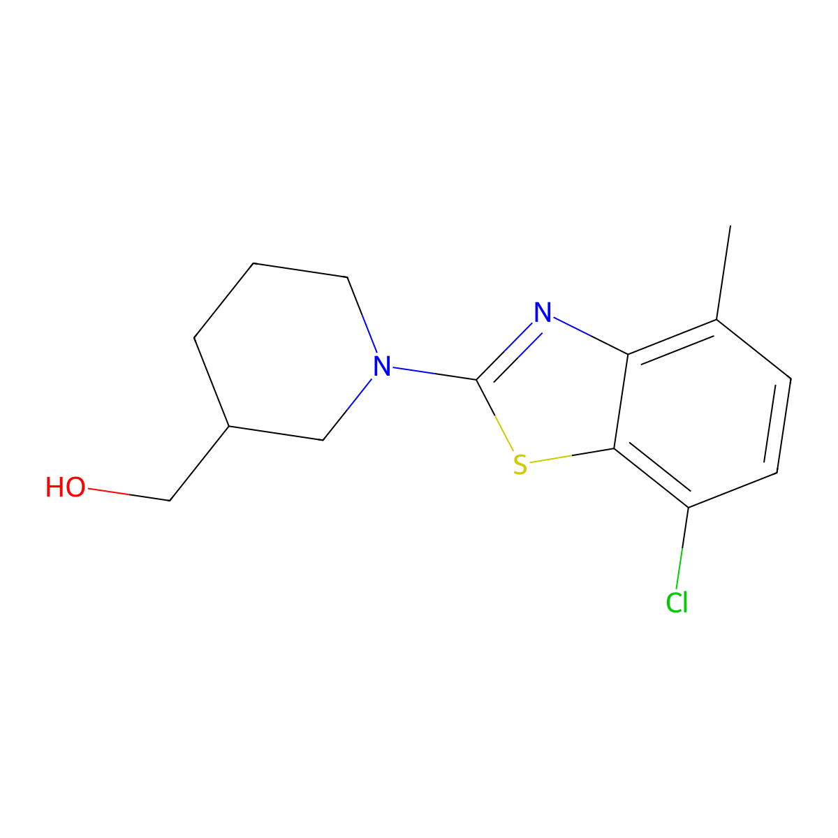 [1-(7-Chloro-4-methyl-1,3-benzothiazol-2-yl)piperidin-3-yl]methanol molecular structure, CAS 2415621-61-1