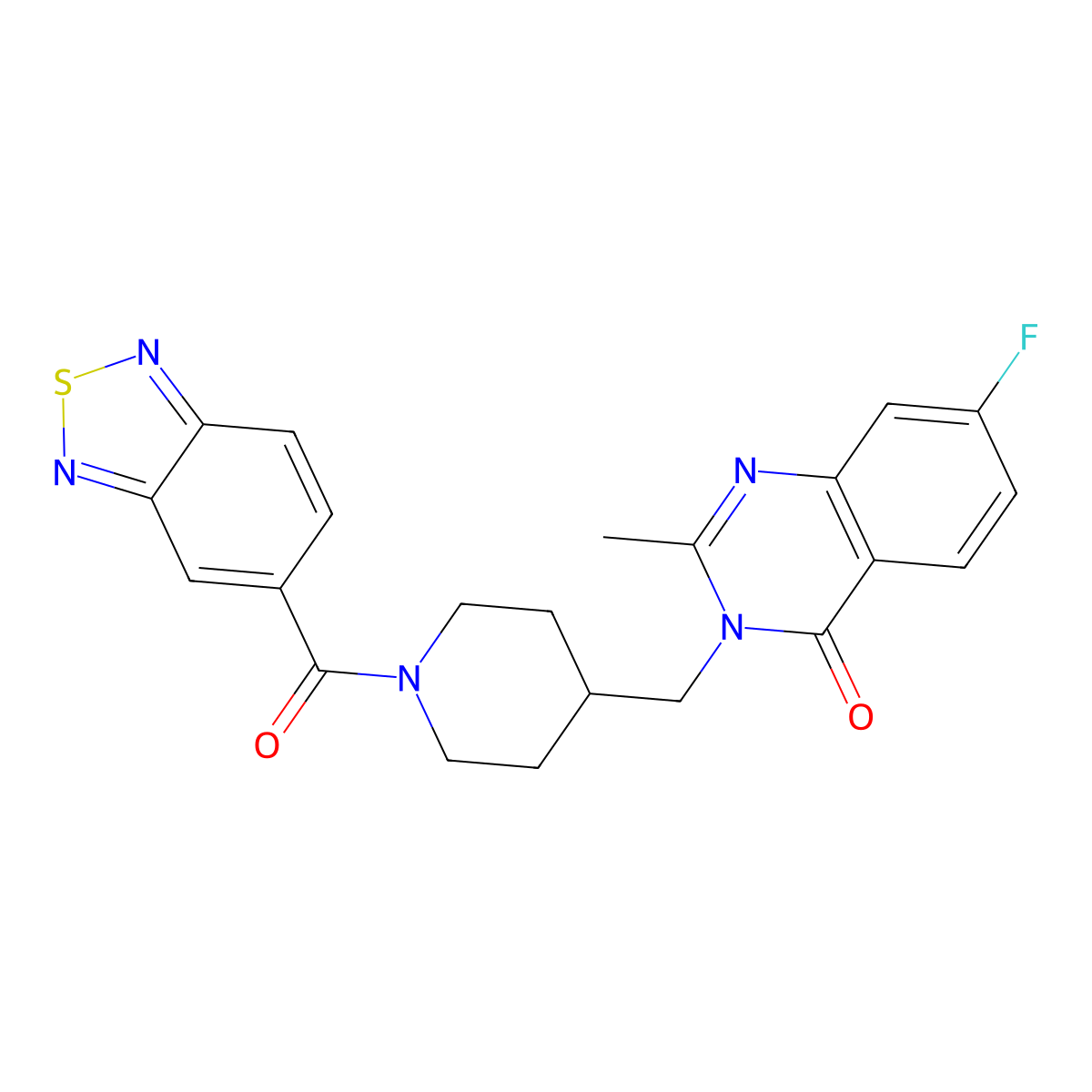3-{[1-(2,1,3-Benzothiadiazole-5-carbonyl)piperidin-4-yl]methyl}-7-fluoro-2-methyl-3,4-dihydroquinazolin-4-one molecular structure, CAS 2415621-73-5