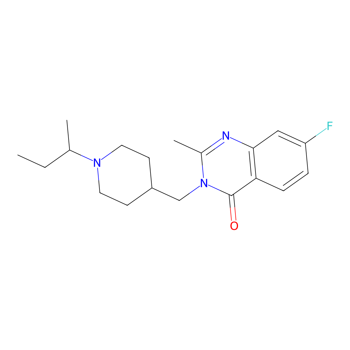 3-{[1-(Butan-2-yl)piperidin-4-yl]methyl}-7-fluoro-2-methyl-3,4-dihydroquinazolin-4-one molecular structure, CAS 2415621-79-1