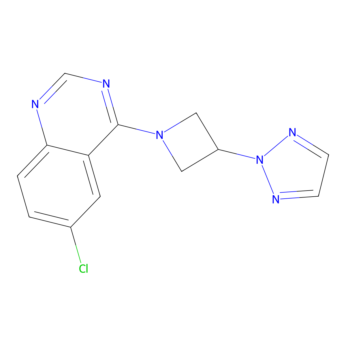 6-chloro-4-[3-(2H-1,2,3-triazol-2-yl)azetidin-1-yl]quinazoline molecular structure, CAS 2415621-81-5