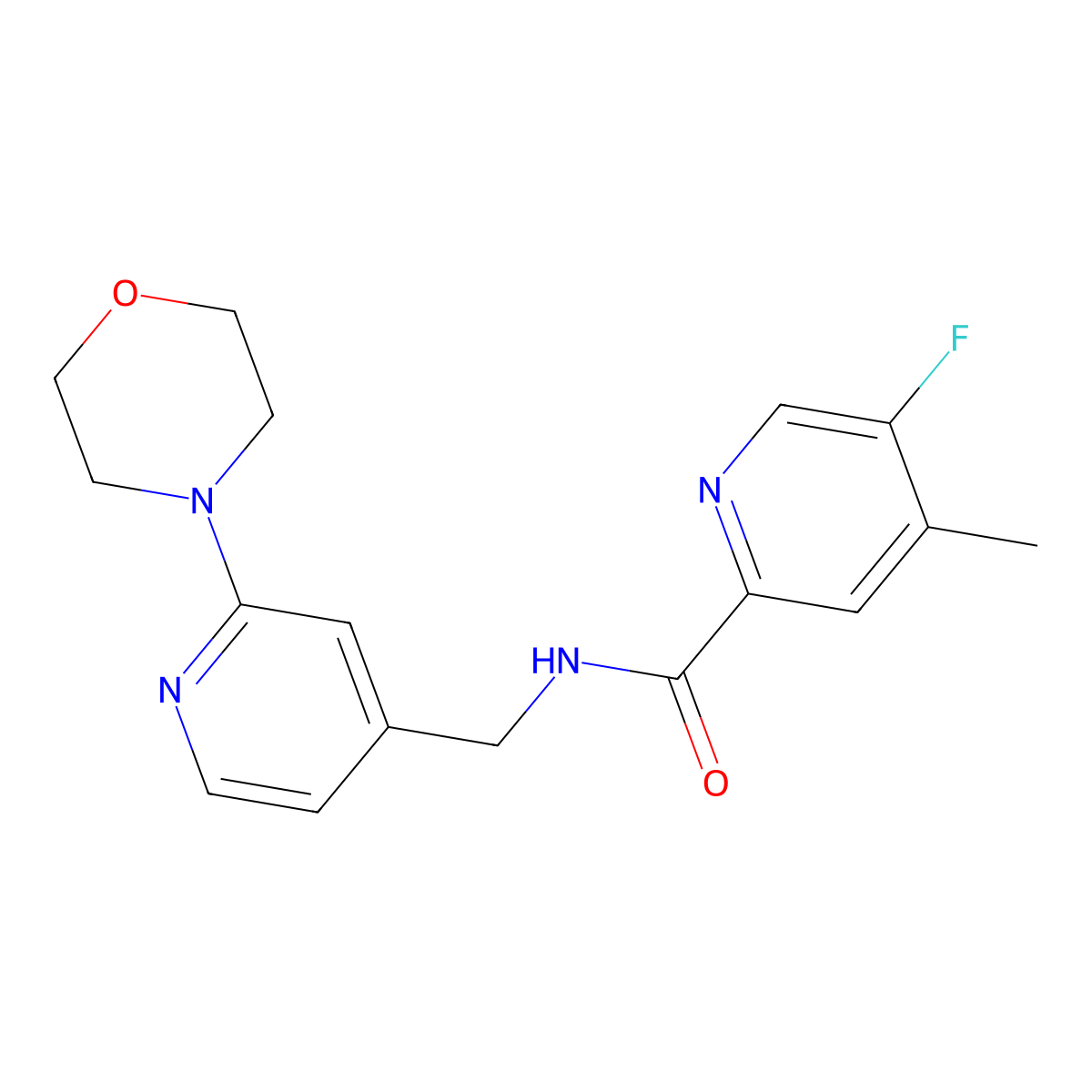 5-fluoro-4-methyl-N-{[2-(morpholin-4-yl)pyridin-4-yl]methyl}pyridine-2-carboxamide molecular structure, CAS 2415621-86-0
