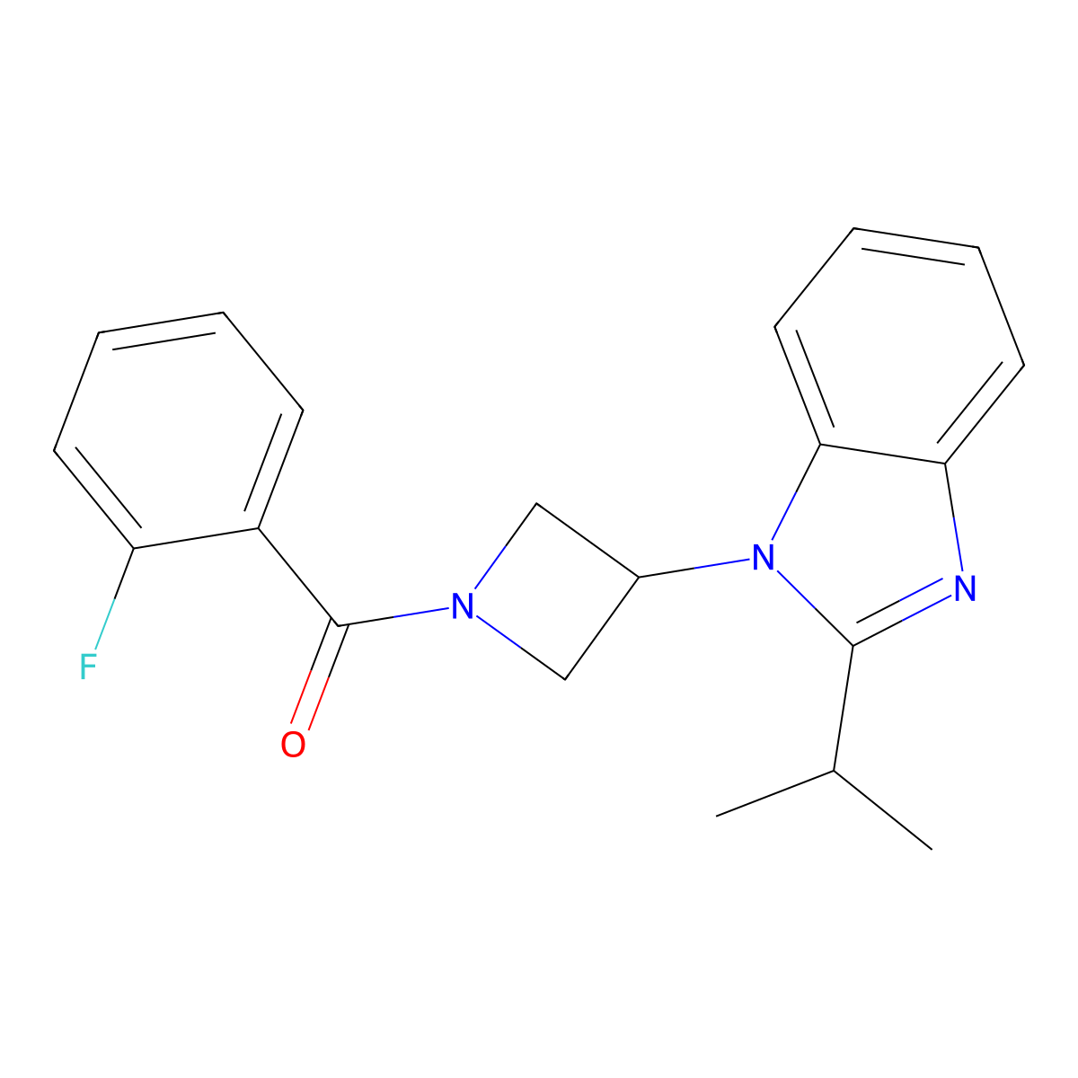 1-[1-(2-fluorobenzoyl)azetidin-3-yl]-2-(propan-2-yl)-1H-1,3-benzodiazole molecular structure, CAS 2415621-92-8