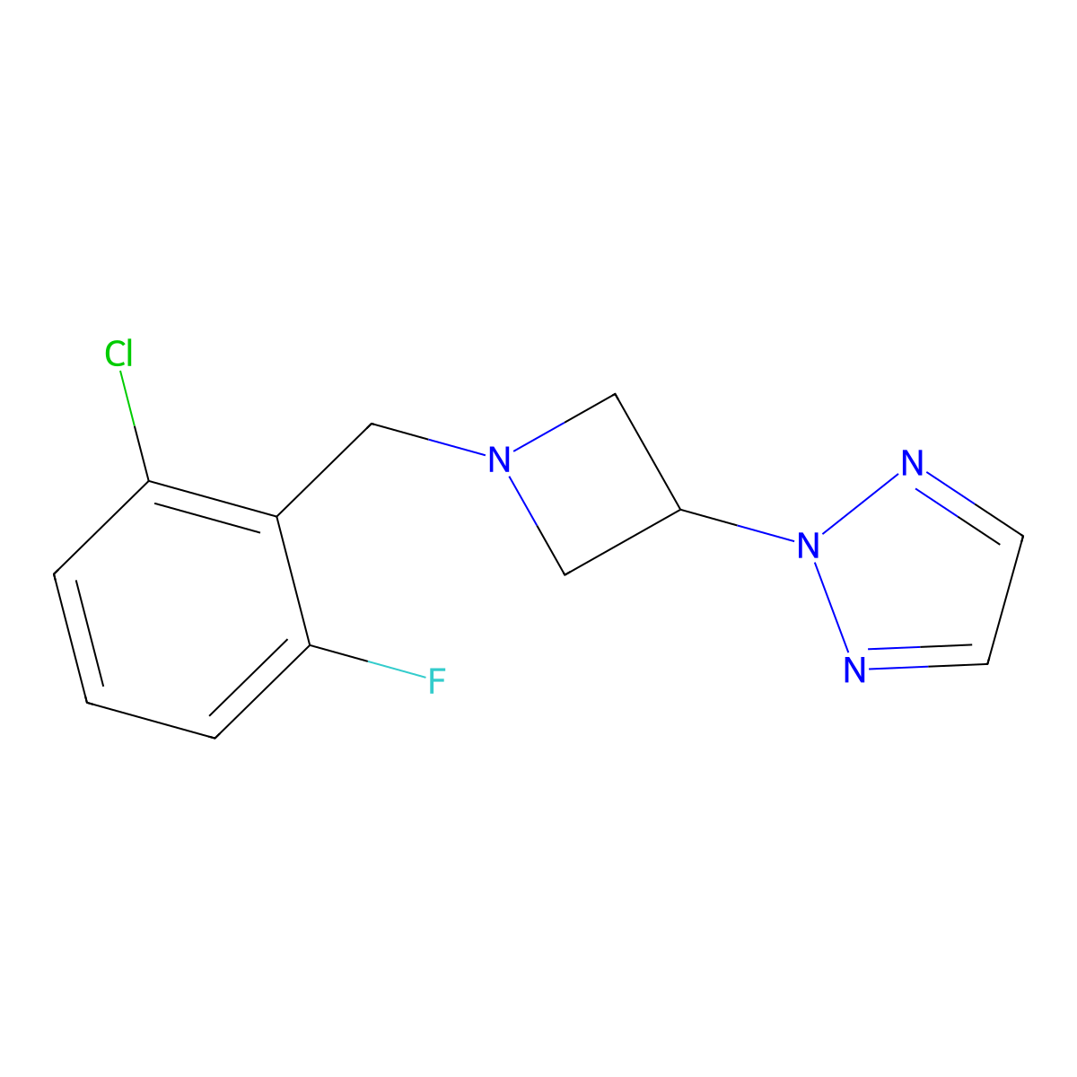 2-{1-[(2-chloro-6-fluorophenyl)methyl]azetidin-3-yl}-2H-1,2,3-triazole molecular structure, CAS 2415622-09-0