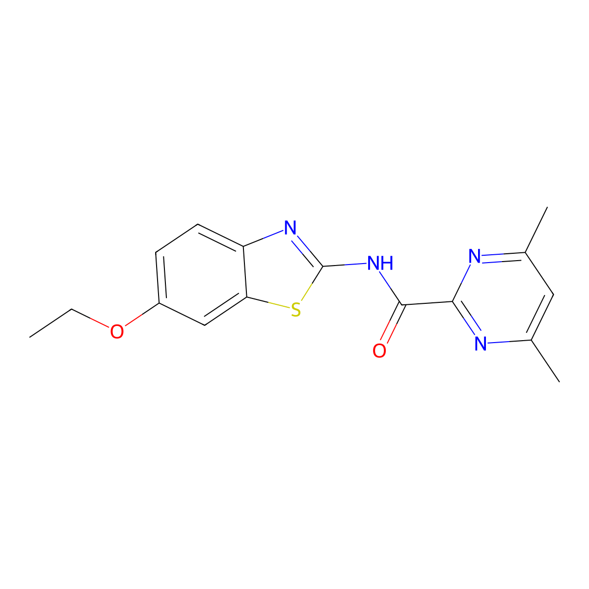 N-(6-ethoxy-1,3-benzothiazol-2-yl)-4,6-dimethylpyrimidine-2-carboxamide molecular structure, CAS 2415622-15-8