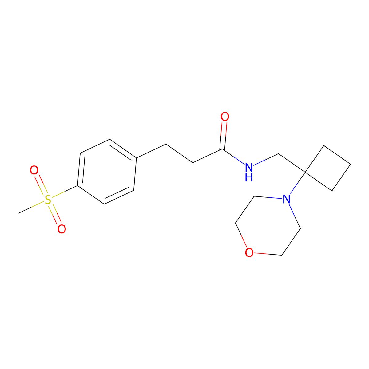 3-(4-methanesulfonylphenyl)-N-{[1-(morpholin-4-yl)cyclobutyl]methyl}propanamide molecular structure, CAS 2415622-16-9