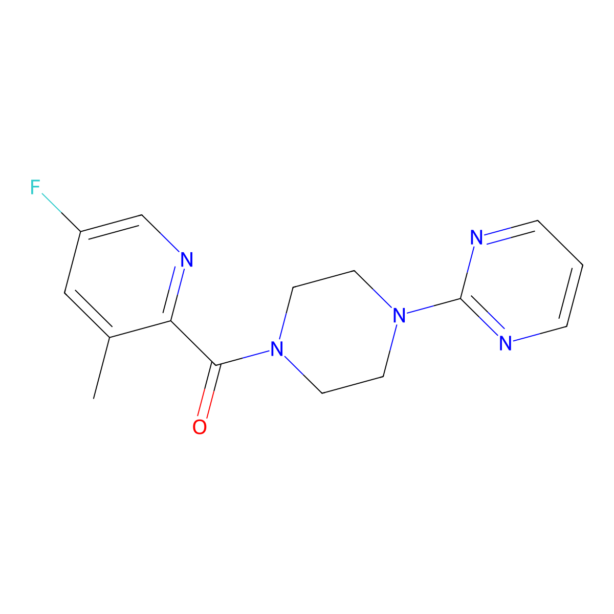 2-[4-(5-Fluoro-3-methylpyridine-2-carbonyl)piperazin-1-yl]pyrimidine molecular structure, CAS 2415622-17-0