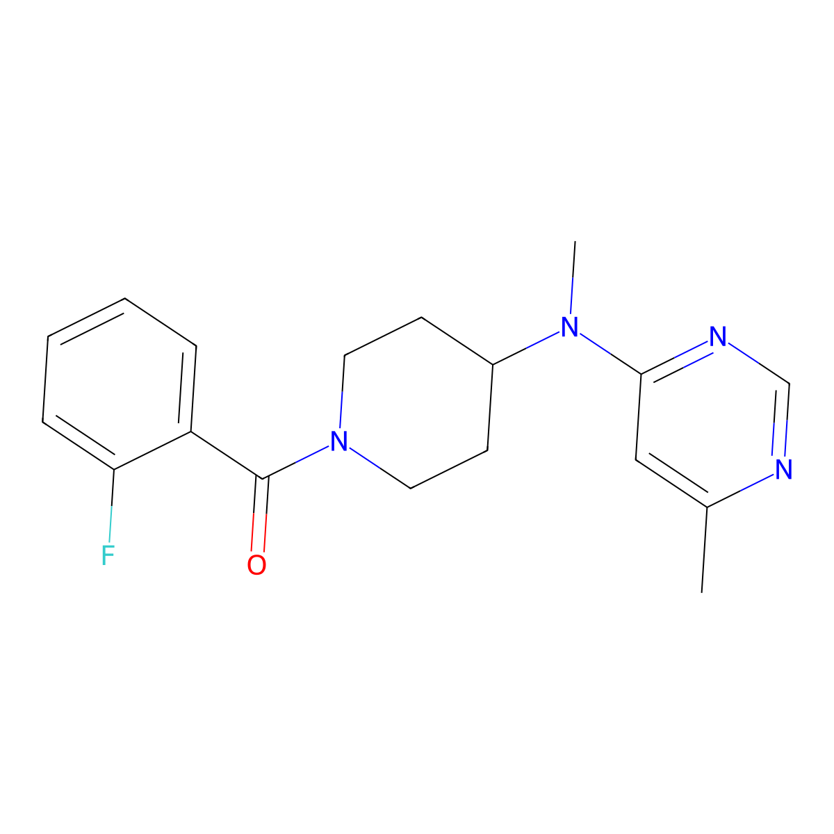 N-[1-(2-fluorobenzoyl)piperidin-4-yl]-N,6-dimethylpyrimidin-4-amine molecular structure, CAS 2415622-28-3