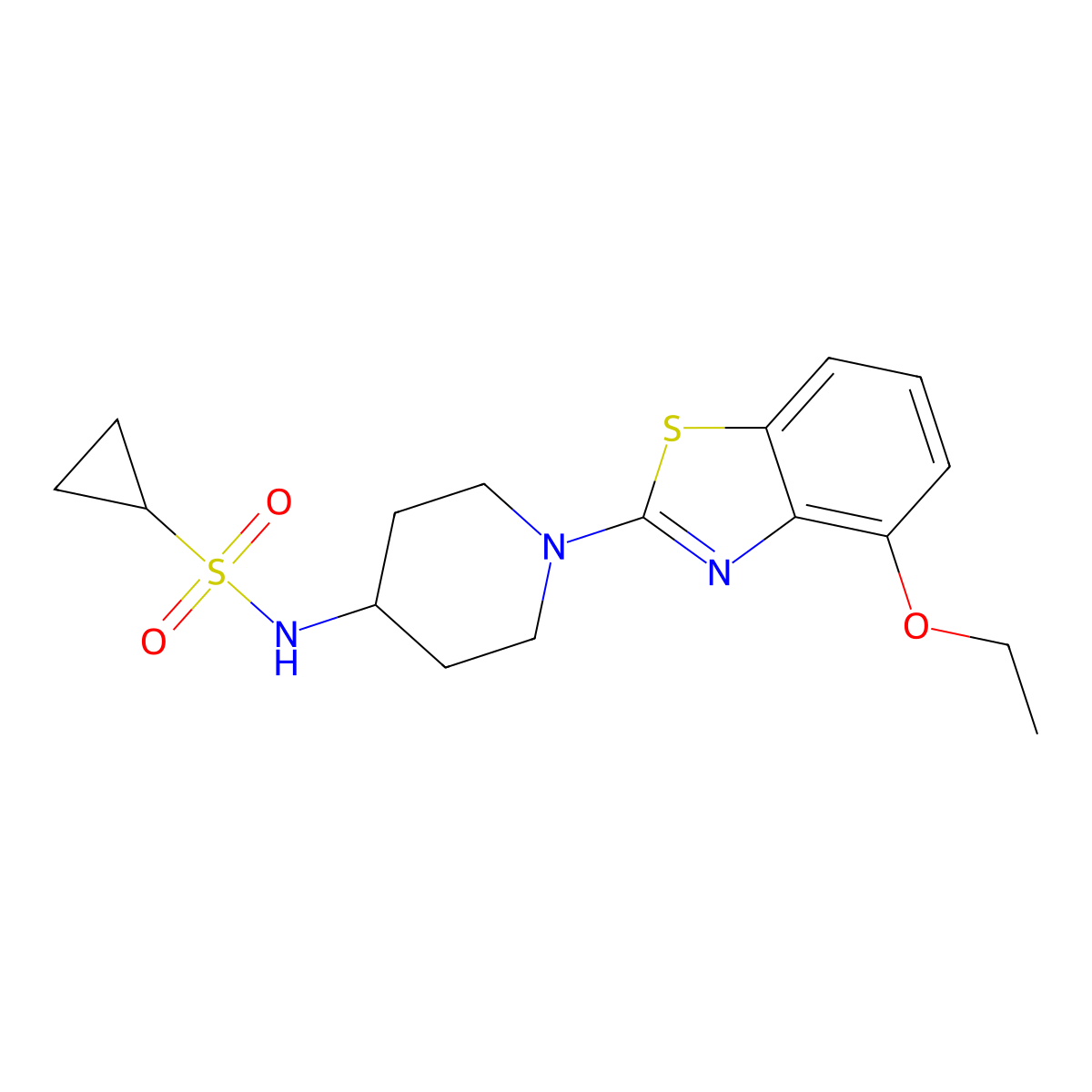 N-[1-(4-Ethoxy-1,3-benzothiazol-2-yl)piperidin-4-yl]cyclopropanesulfonamide molecular structure, CAS 2415622-29-4