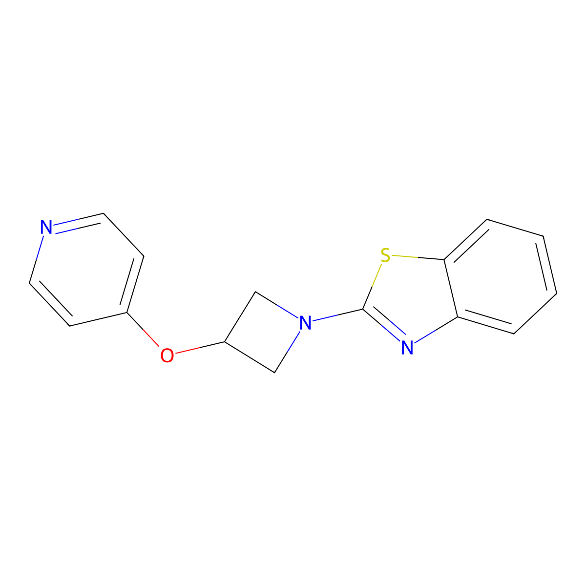 2-[3-(Pyridin-4-yloxy)azetidin-1-yl]-1,3-benzothiazole molecular structure, CAS 2415622-46-5