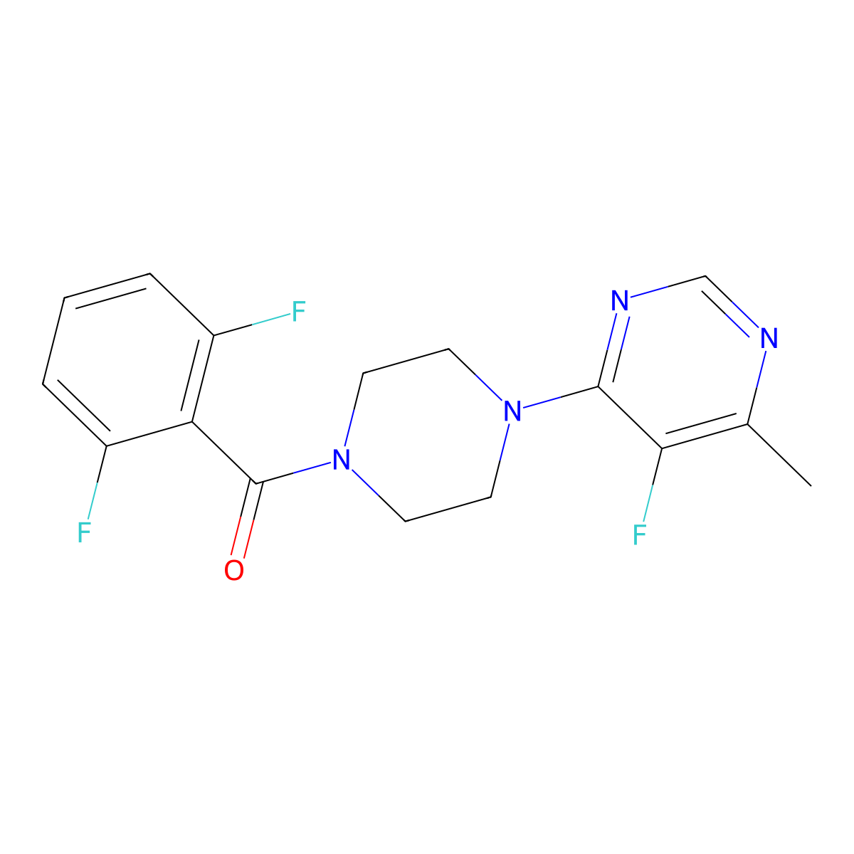 4-[4-(2,6-Difluorobenzoyl)piperazin-1-yl]-5-fluoro-6-methylpyrimidine molecular structure, CAS 2415622-54-5