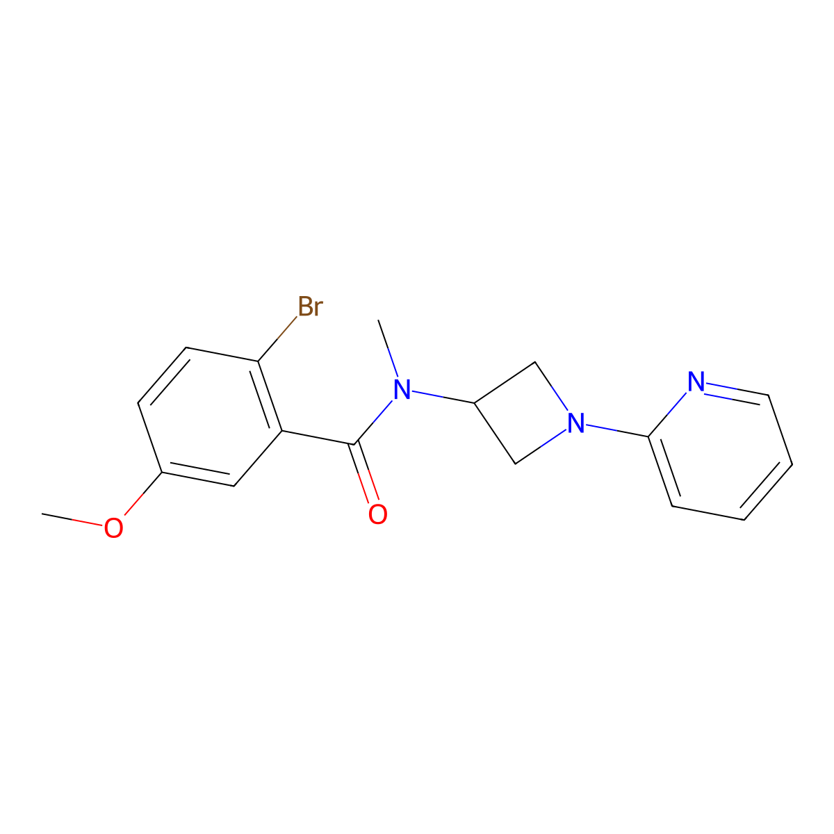 2-bromo-5-methoxy-N-methyl-N-[1-(pyridin-2-yl)azetidin-3-yl]benzamide molecular structure, CAS 2415622-59-0