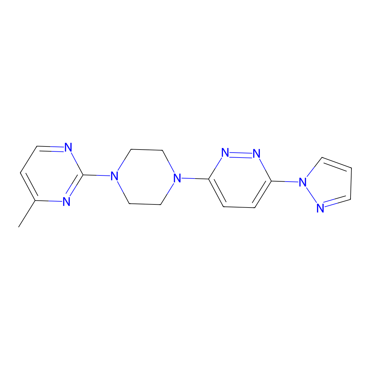 3-[4-(4-methylpyrimidin-2-yl)piperazin-1-yl]-6-(1H-pyrazol-1-yl)pyridazine molecular structure, CAS 2415622-62-5