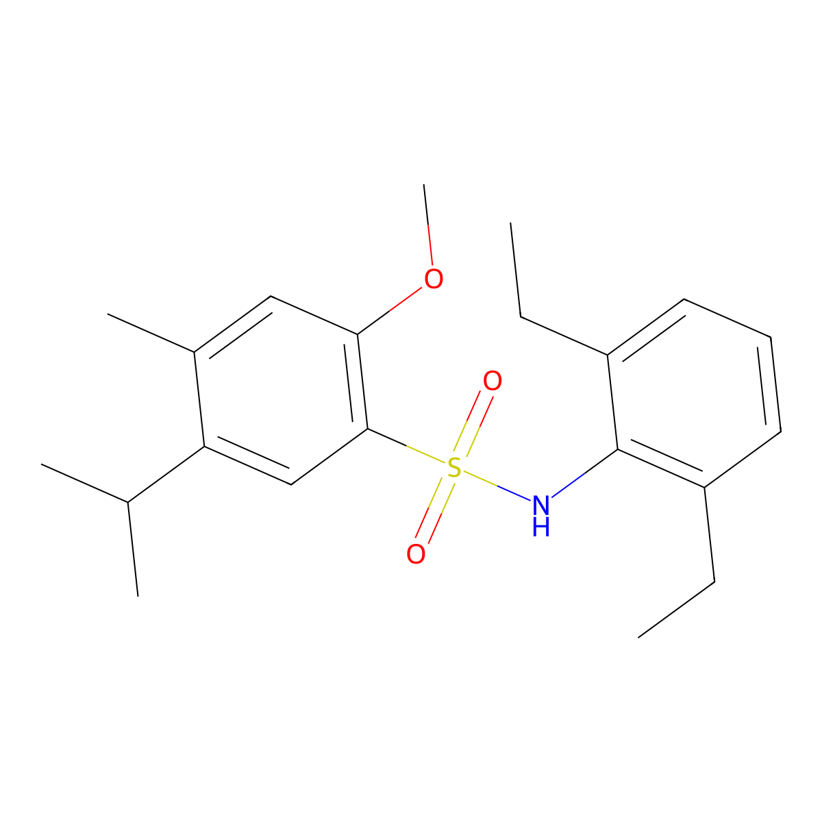N-(2,6-diethylphenyl)-2-methoxy-4-methyl-5-(propan-2-yl)benzene-1-sulfonamide molecular structure, CAS 2415622-65-8