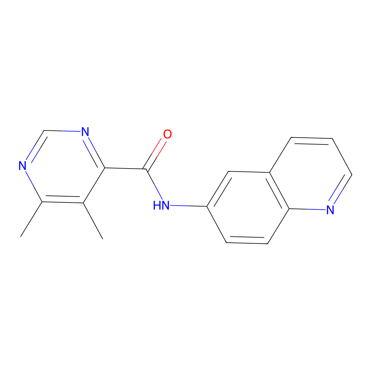 5,6-dimethyl-N-(quinolin-6-yl)pyrimidine-4-carboxamide molecular structure, CAS 2415622-66-9