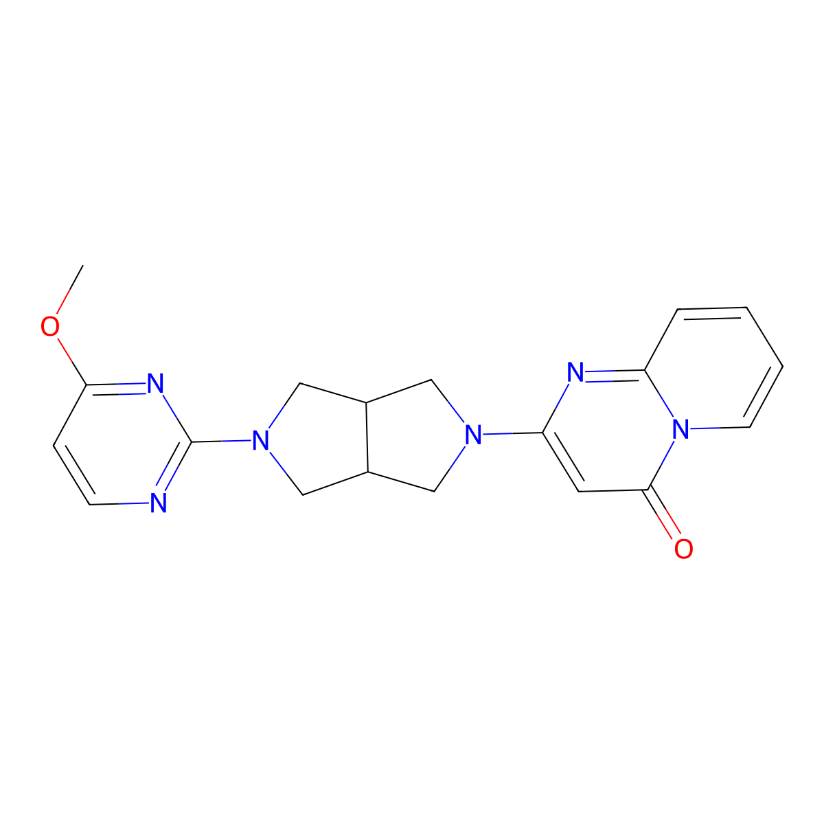 2-[5-(4-methoxypyrimidin-2-yl)-octahydropyrrolo[3,4-c]pyrrol-2-yl]-4H-pyrido[1,2-a]pyrimidin-4-one molecular structure, CAS 2415622-67-0