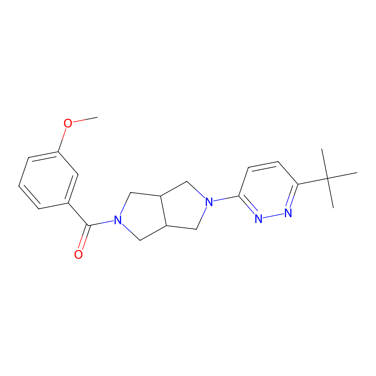 3-Tert-butyl-6-[5-(3-methoxybenzoyl)-octahydropyrrolo[3,4-c]pyrrol-2-yl]pyridazine molecular structure, CAS 2415622-82-9