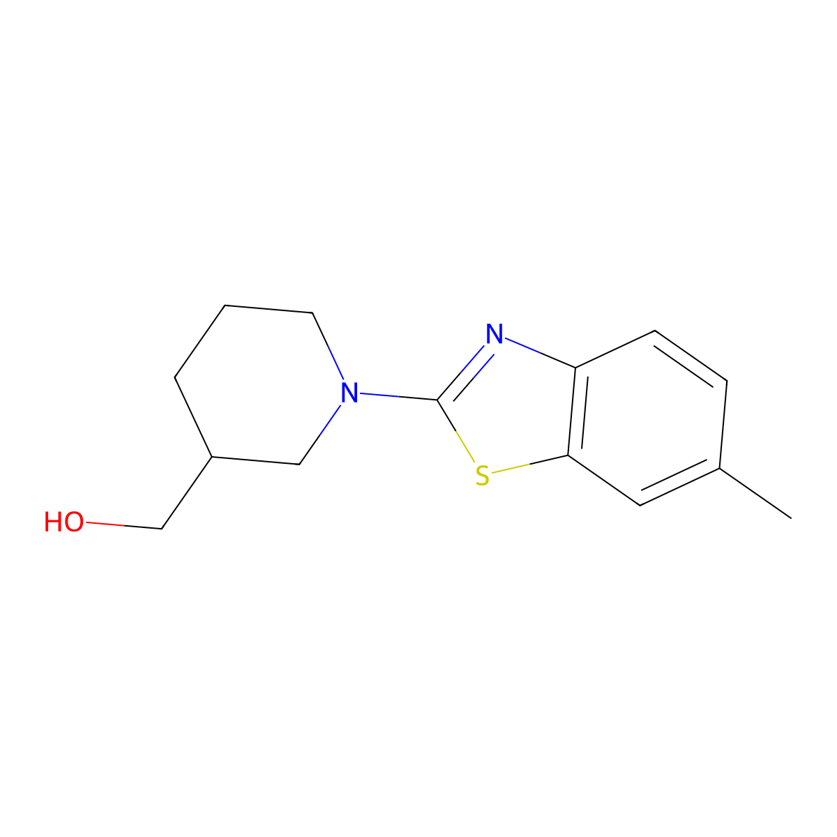 [1-(6-Methyl-1,3-benzothiazol-2-yl)piperidin-3-yl]methanol molecular structure, CAS 2415622-83-0