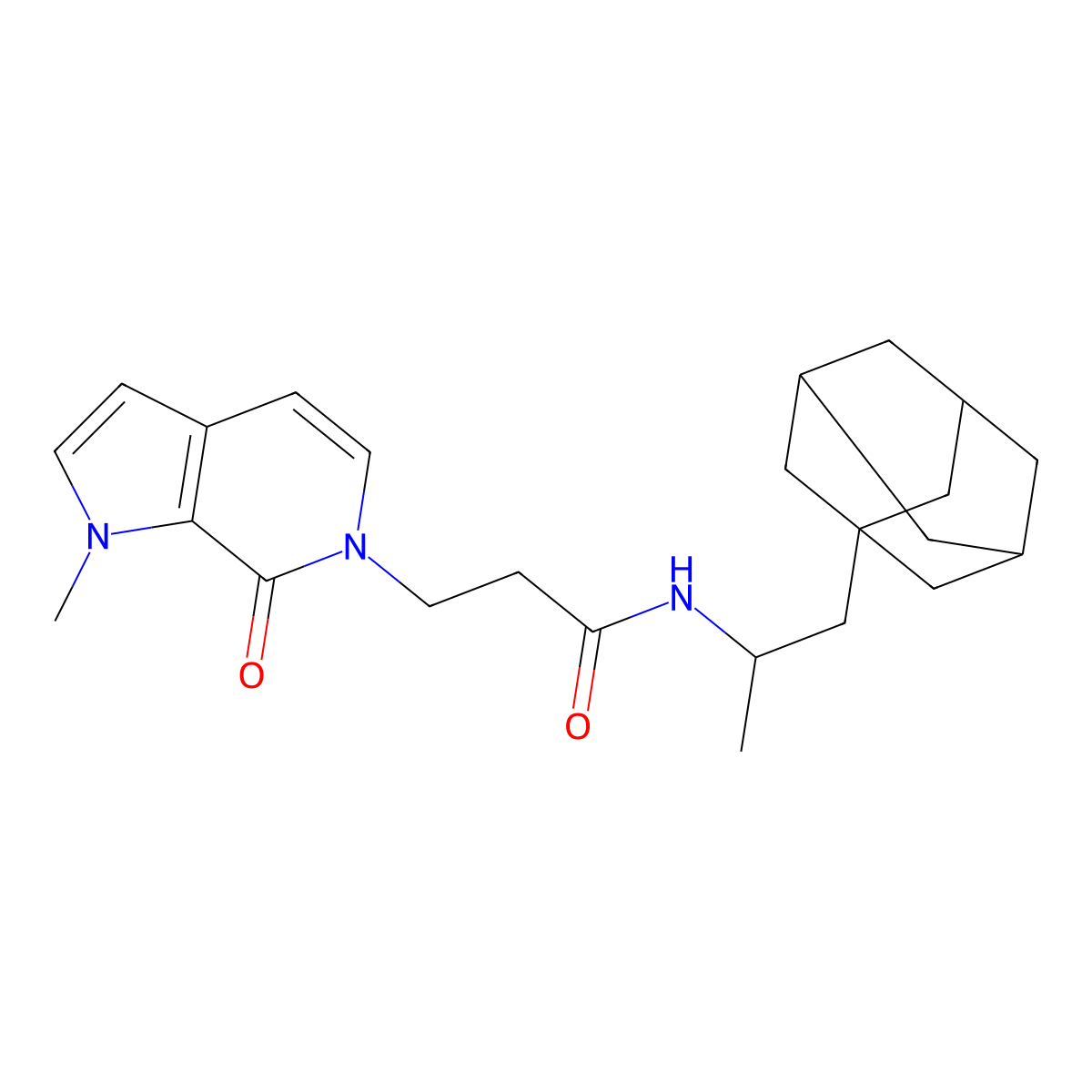 N-[1-(adamantan-1-yl)propan-2-yl]-3-{1-methyl-7-oxo-1H,6H,7H-pyrrolo[2,3-c]pyridin-6-yl}propanamide molecular structure, CAS 2415622-91-0