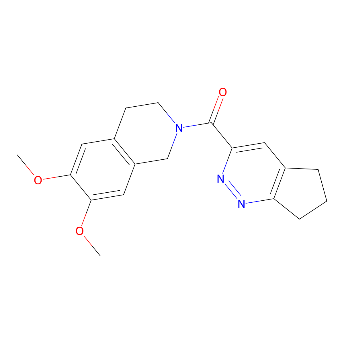 2-{5H,6H,7H-cyclopenta[c]pyridazine-3-carbonyl}-6,7-dimethoxy-1,2,3,4-tetrahydroisoquinoline molecular structure, CAS 2415622-98-7