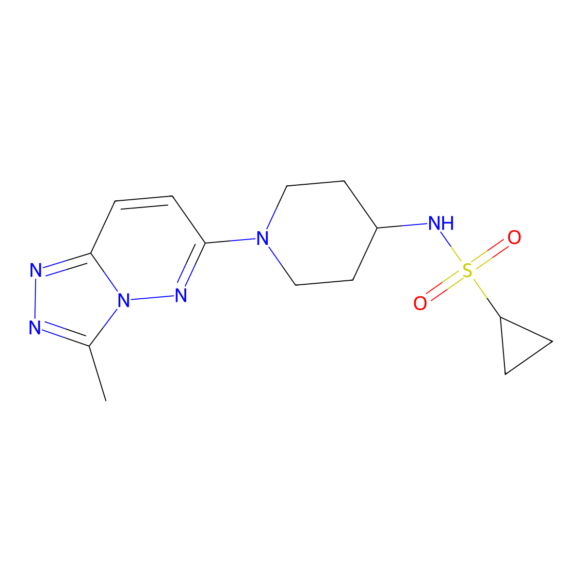 N-(1-{3-methyl-[1,2,4]triazolo[4,3-b]pyridazin-6-yl}piperidin-4-yl)cyclopropanesulfonamide molecular structure, CAS 2415623-01-5