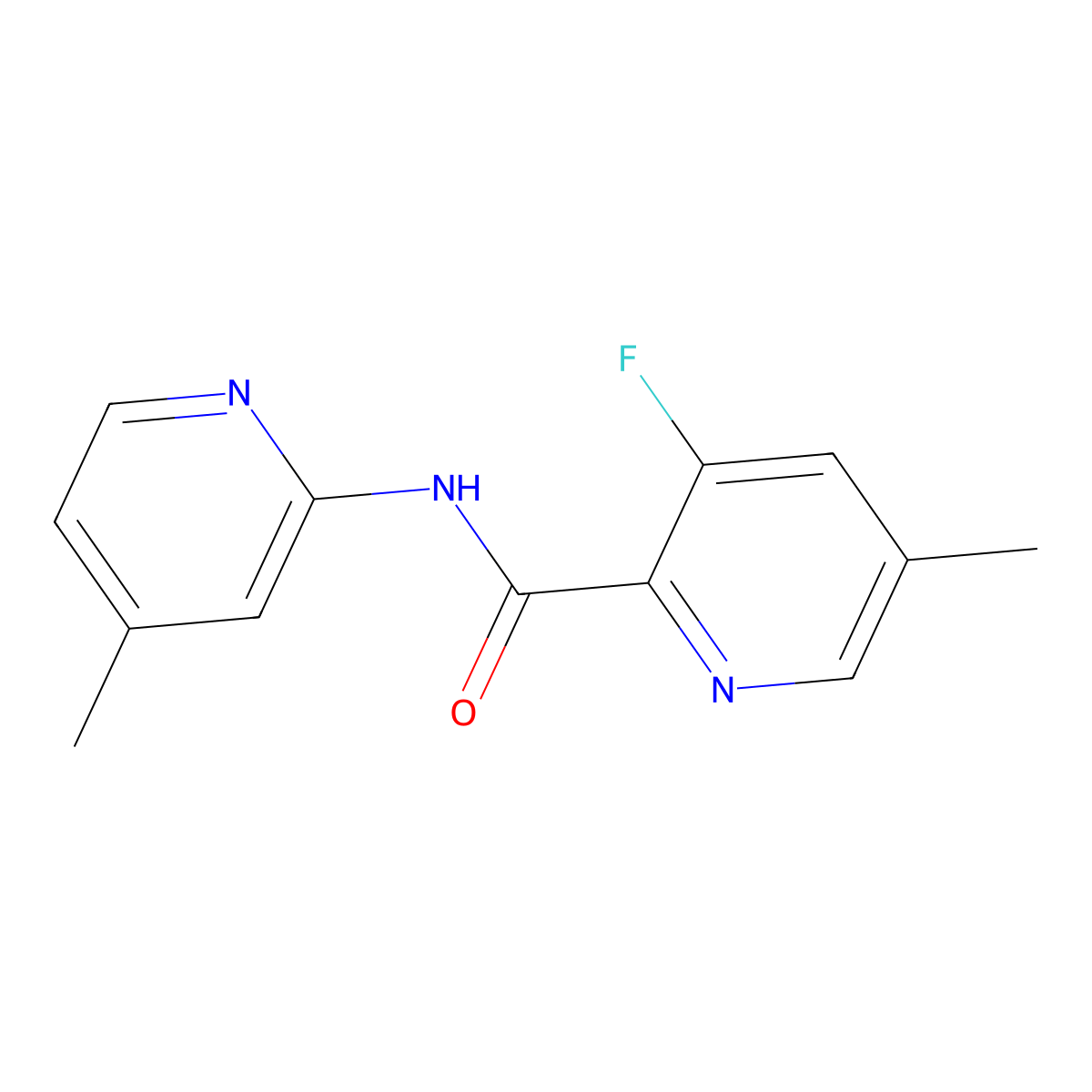 3-fluoro-5-methyl-N-(4-methylpyridin-2-yl)pyridine-2-carboxamide molecular structure, CAS 2415623-09-3