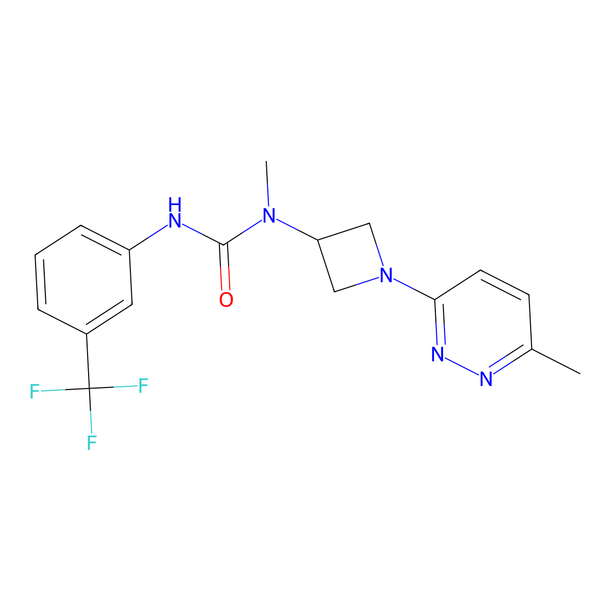 3-Methyl-3-[1-(6-methylpyridazin-3-yl)azetidin-3-yl]-1-[3-(trifluoromethyl)phenyl]urea molecular structure, CAS 2415623-11-7