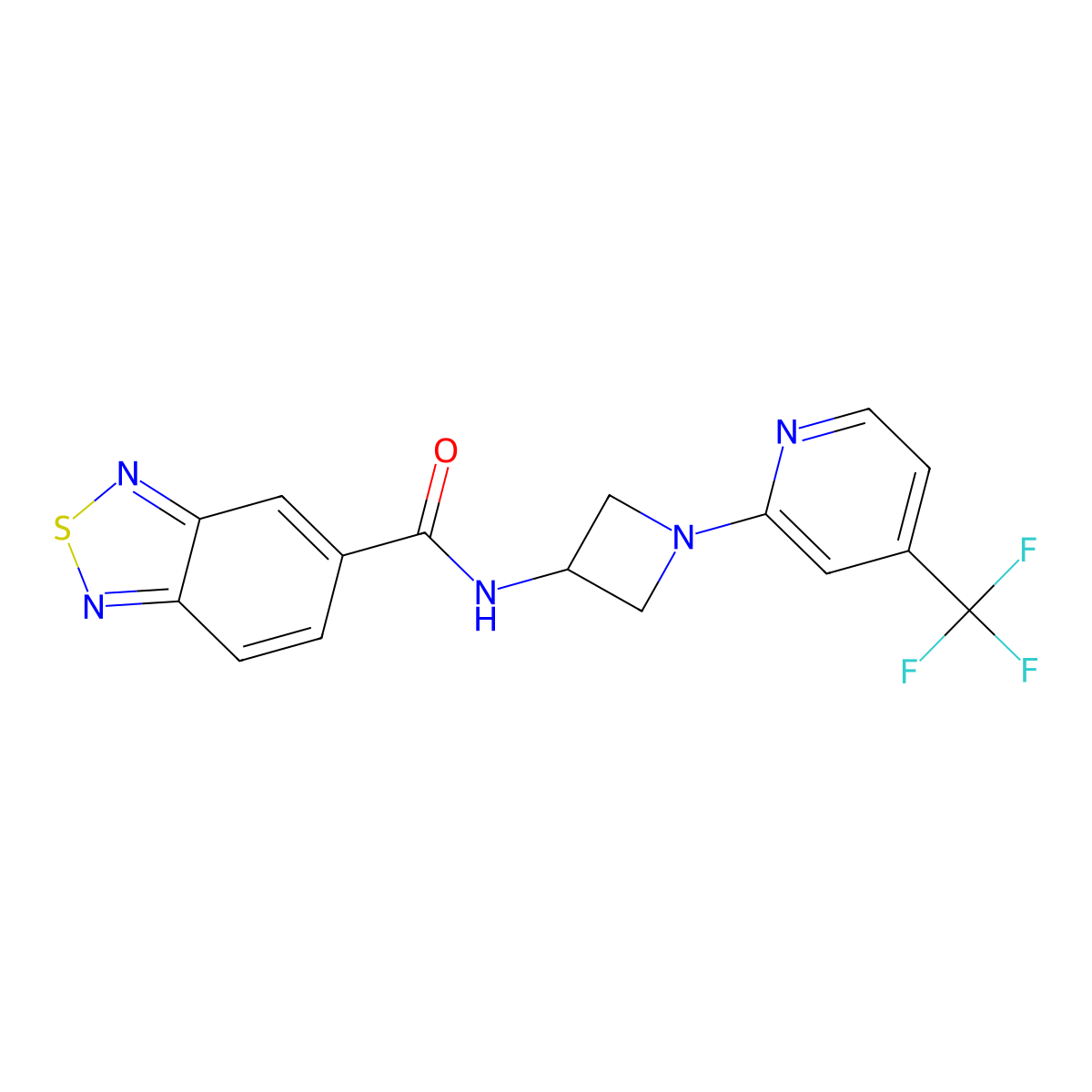 N-{1-[4-(trifluoromethyl)pyridin-2-yl]azetidin-3-yl}-2,1,3-benzothiadiazole-5-carboxamide molecular structure, CAS 2415623-27-5