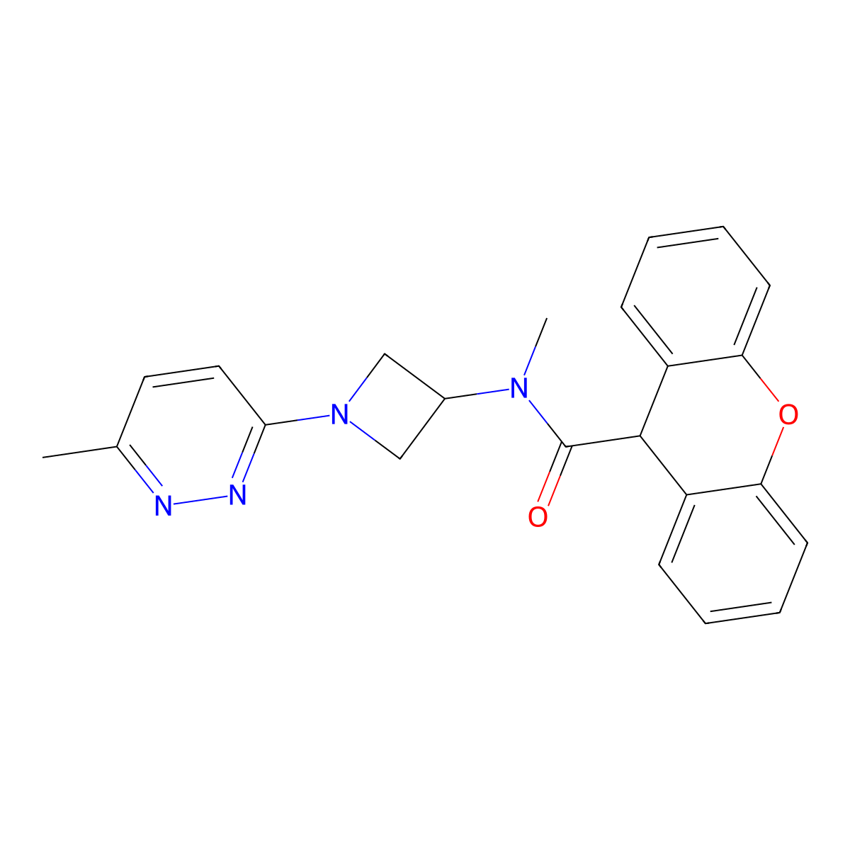 N-methyl-N-[1-(6-methylpyridazin-3-yl)azetidin-3-yl]-9H-xanthene-9-carboxamide molecular structure, CAS 2415623-34-4