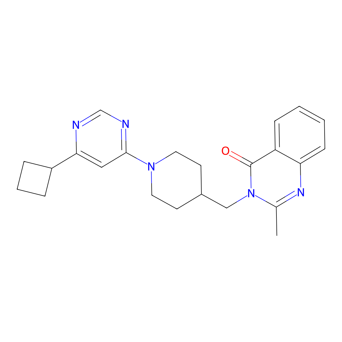 3-{[1-(6-Cyclobutylpyrimidin-4-yl)piperidin-4-yl]methyl}-2-methyl-3,4-dihydroquinazolin-4-one molecular structure, CAS 2415623-37-7
