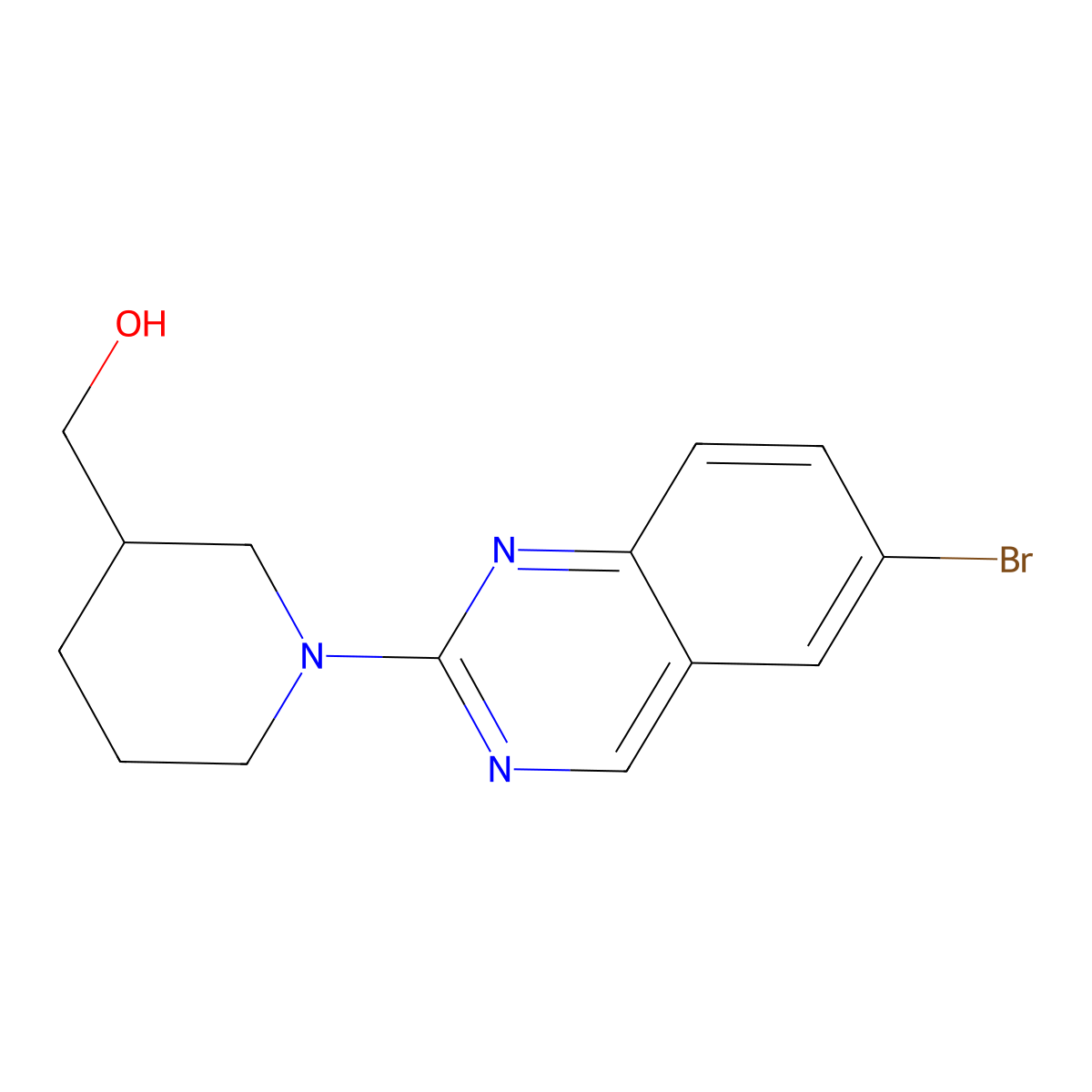 [1-(6-Bromoquinazolin-2-yl)piperidin-3-yl]methanol molecular structure, CAS 2415623-38-8