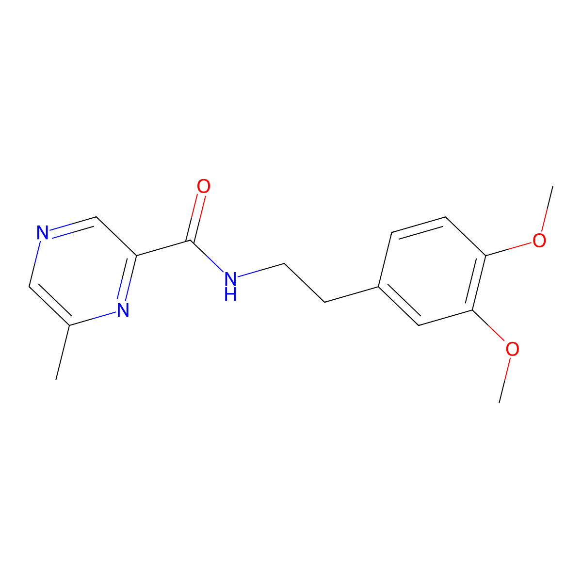 N-[2-(3,4-dimethoxyphenyl)ethyl]-6-methylpyrazine-2-carboxamide molecular structure, CAS 2415623-42-4
