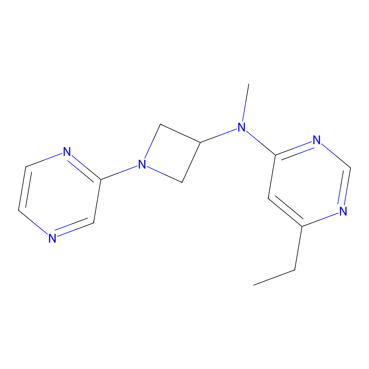 6-ethyl-N-methyl-N-[1-(pyrazin-2-yl)azetidin-3-yl]pyrimidin-4-amine molecular structure, CAS 2415623-55-9