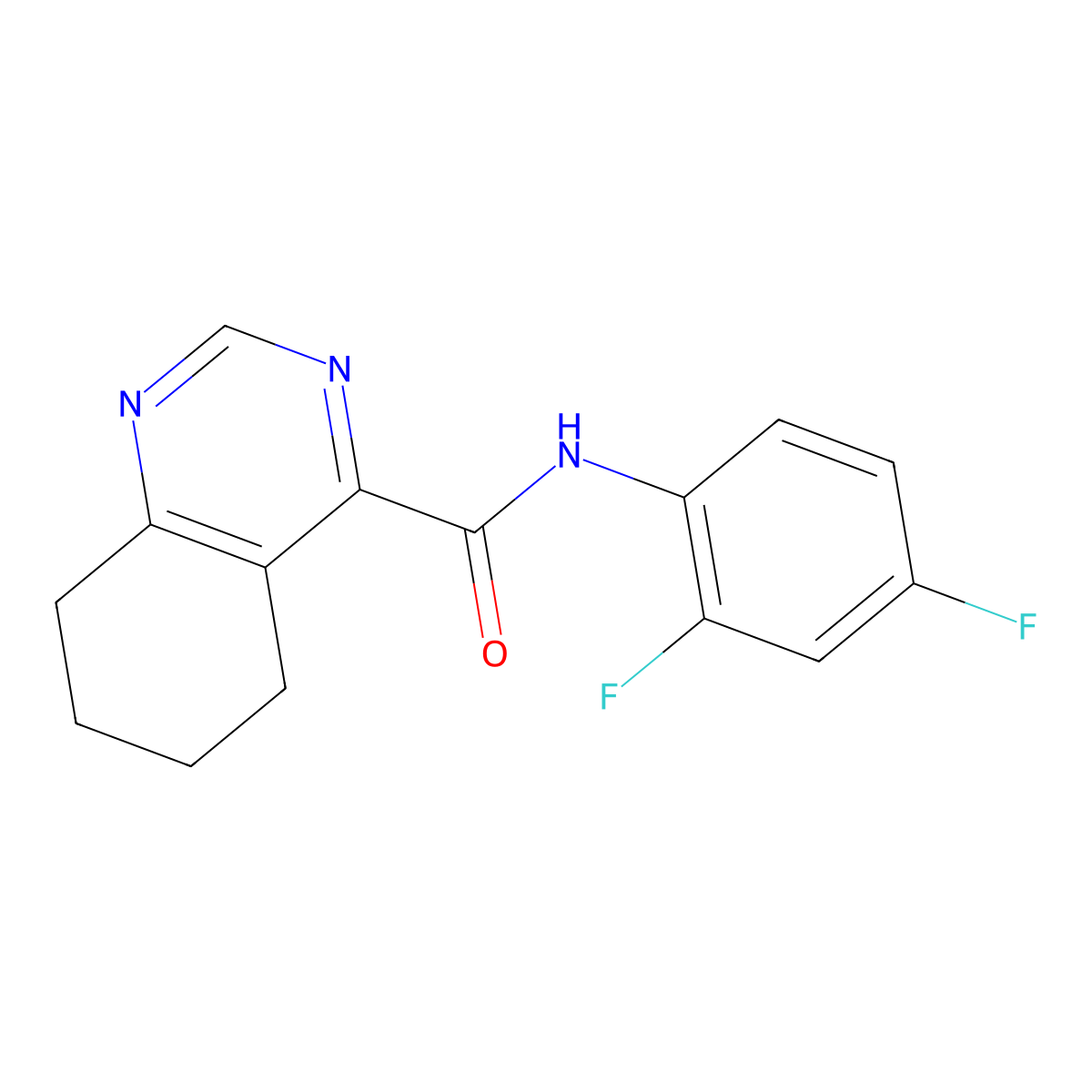 N-(2,4-Difluorophenyl)-5,6,7,8-tetrahydroquinazoline-4-carboxamide molecular structure, CAS 2415623-59-3