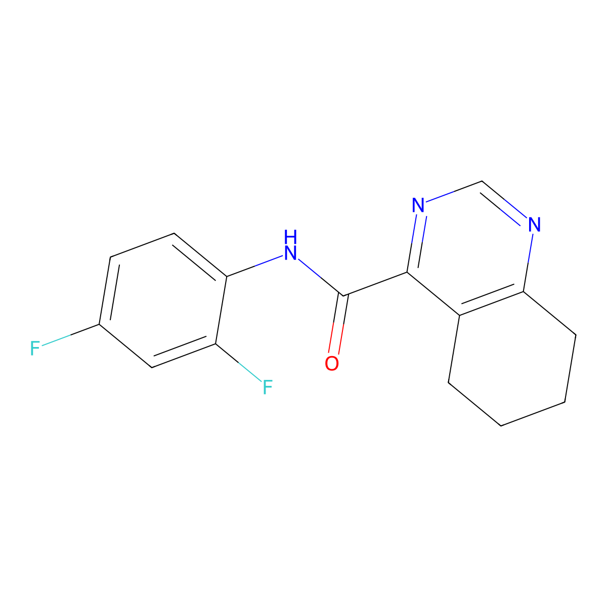 N-(2,4-Difluorophenyl)-5,6,7,8-tetrahydroquinazoline-4-carboxamide molecular structure, CAS 2415623-59-3