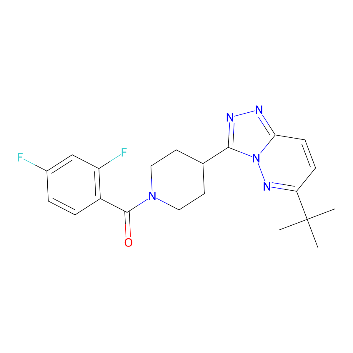 4-{6-Tert-butyl-[1,2,4]triazolo[4,3-b]pyridazin-3-yl}-1-(2,4-difluorobenzoyl)piperidine molecular structure, CAS 2415623-86-6