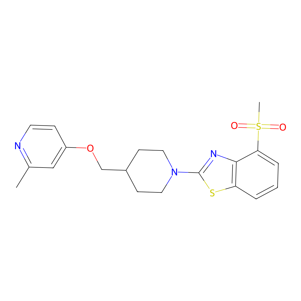 4-Methanesulfonyl-2-(4-{[(2-methylpyridin-4-yl)oxy]methyl}piperidin-1-yl)-1,3-benzothiazole molecular structure, CAS 2415623-87-7
