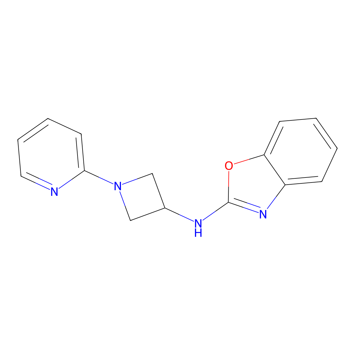N-[1-(pyridin-2-yl)azetidin-3-yl]-1,3-benzoxazol-2-amine molecular structure, CAS 2415624-02-9
