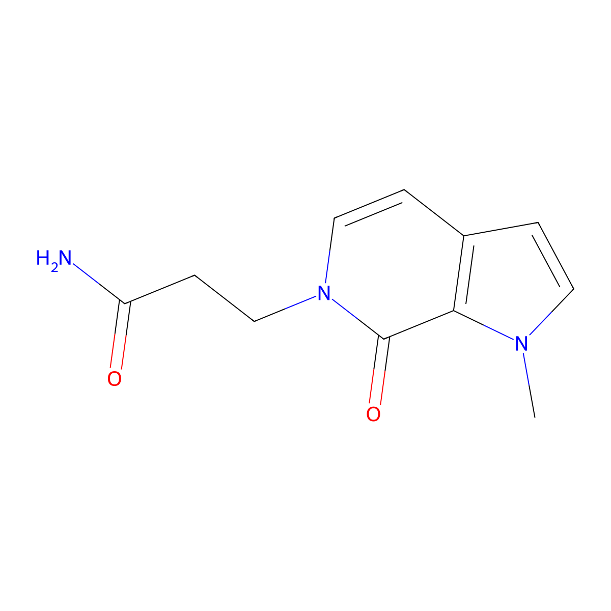 3-{1-methyl-7-oxo-1H,6H,7H-pyrrolo[2,3-c]pyridin-6-yl}propanamide molecular structure, CAS 2415624-39-2