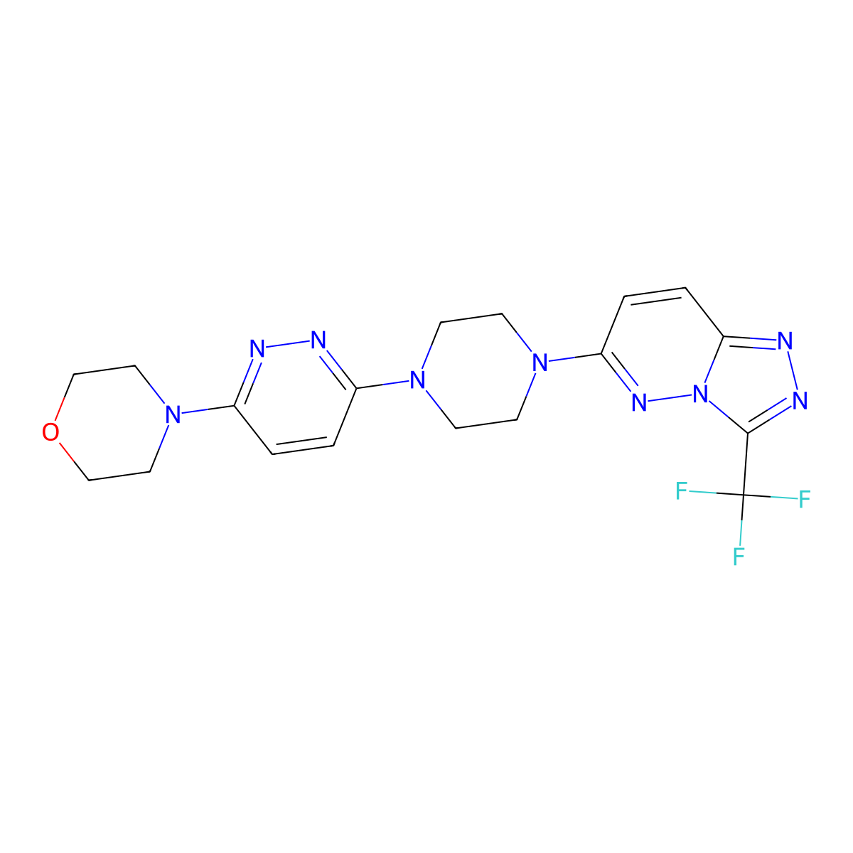 4-(6-{4-[3-(Trifluoromethyl)-[1,2,4]triazolo[4,3-b]pyridazin-6-yl]piperazin-1-yl}pyridazin-3-yl)morpholine molecular structure, CAS 2415624-54-1